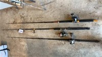 3 Fishing rods & reels incl. Tail Walker rod with