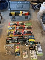 fishing lures, line, & tackle box