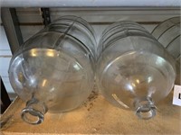 4 large glass wine jars/bottles