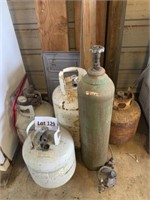 Portable propane tanks & acetylene bottle, gauge,