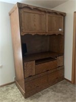 Wooden entertainment center/ computer desk with
