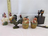 Rooster S & P, Figurines, & Spreaders