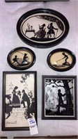 Lot of 5 silhouettes smallest are 4” wide with