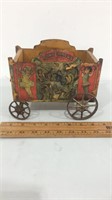 pony circus wagon.  Wood covered with