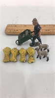 miniature cast iron figurines.  Made in