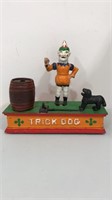 Vintage cast iron Trick Dog takes coin in mouth