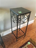 28" marble top, iron base plant stand