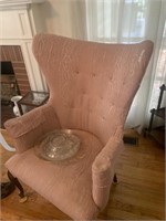 pink wing back chair
