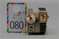 Lot o2 Vintage Mickey Mouse Watches - Not Working