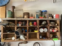 Shelf Lot - Antique Cans/Grease & Parts Etc.