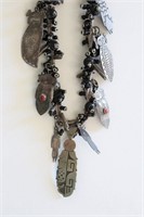 14" Finger Woven Necklace with Charms
