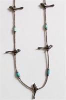 13" Bird & Turquoise Necklace