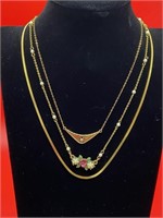 3 Nice Gold colored Necklaces