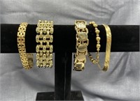 5 Gold Colored Bracelets