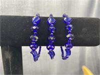 3 Cobalt Blue Bracelets