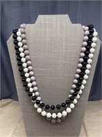 Black White and Grey Beaded Necklaces