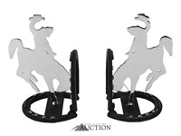 Wyoming Bucking Horse Steamboat Bookends