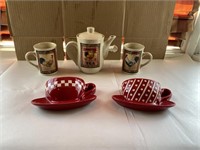 Rooster tea set, Tea cup decor