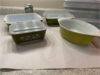 Pyrex green bakeware