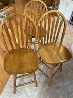 Wooden swivel bar stools