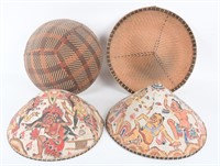 4- VINTAGE COLIE RATTAN HATS