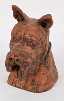 TERRACOTtA GREAT DANE DOG BUST