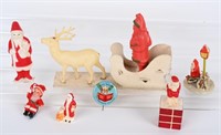 VINTAGE SANTA CLAUS IN SLEIGH & OTHERS