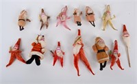 LOT OF CHENILLE PIPE CLEANER SANTA CLAUS FIGURES