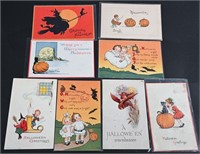 8- VINTAGE HALLOWEEN POST CARDS, GIBSON