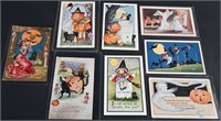 8- VINTAGE HALLOWEEN POST CARDS, WHITNEY