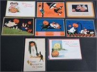 8- VINTAGE HALLOWEEN POST CARDS, GIBSON
