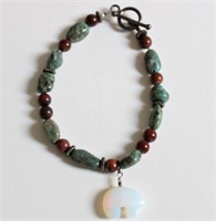 Turquoise & Red Stone Bead Bracelet