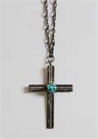 Silver & Turquoise Cross