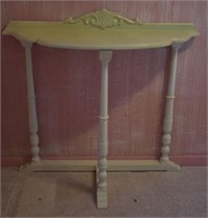 Vintage Shabby Chic Painted Demi Lune Table