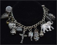 Antique Sterling Silver Charm Bracelet