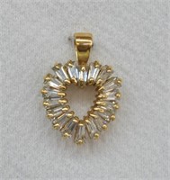 Gold-tone Sterling Silver CZ Pendant