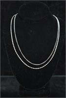 2 pcs. Sterling Silver Chain Necklaces
