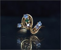 10k Gold Plum Gemstone Ring - Missing Stone