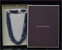 Ross + Simons Turquoise & Amethyst Bead Necklace