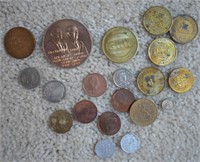 Mixed Lot of US & Foreign Coins & Tokens