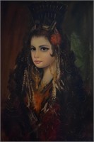 S. Barcellini Spanish Lady Original O/C Painting