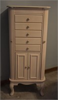 Jewelry Chest of Drawers - White w/ Pink Lining
