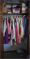 Bedroom Closet w/ Ladies Clothes & More