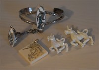4 pcs. Vintage Unicorn Jewelry