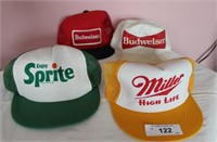 4 Pcs Vintage Beverage Trucker Hats