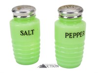 Jadeite Jeanette Salt & Pepper Beehive Shakers