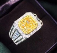 3.2ct natural yellow diamond ring in 18k gold