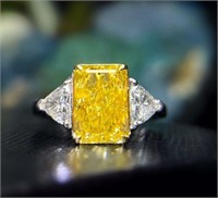 3ct yellow diamond 18k gold diamond ring