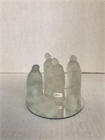 Frosted Nativity Set w/Mirrored Plateau