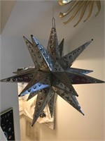 Large Hanging Silver Star Decoration